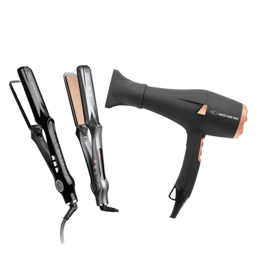 MQ Pro480 Bivolt Professional Hair Straightener Kit + Professional MQ Pro480 Turbo Flat Iron + Professional Max Digital Hair Dryer 2800W MQ 220V