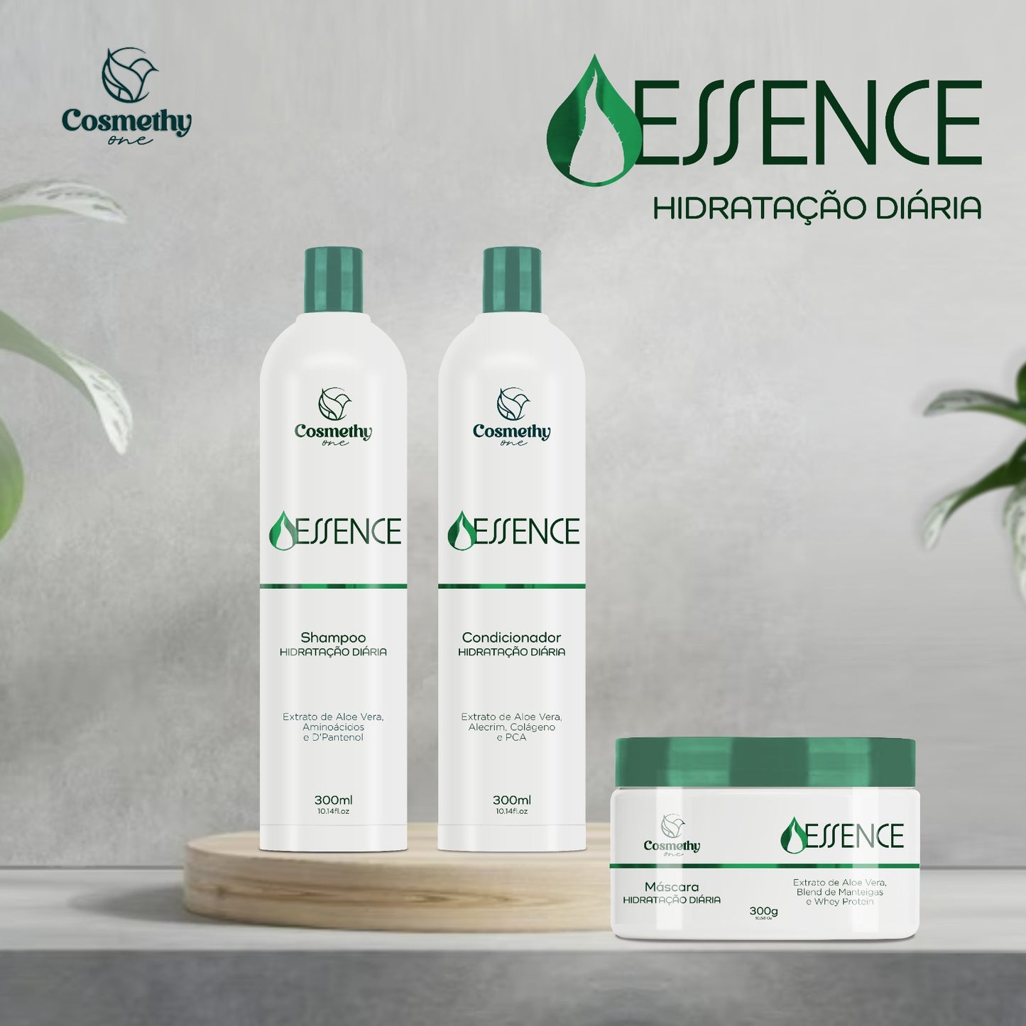 Kit Home Care Essence (shampoo, balsamo e maschera idratante)